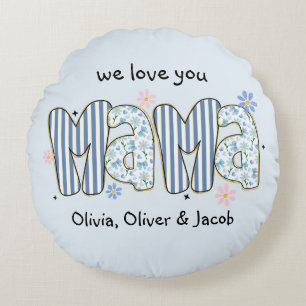 Personalisiert Wir Ihnen Liebe Mama Pillow, Floral Rundes Kissen