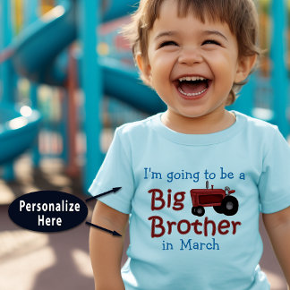 Personalisiert wird ein großer Bruder roter Trakto Kleinkind T-shirt