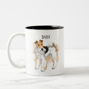 Personalisiert Wire Fox Terrier Birthday Zweifarbige Tasse