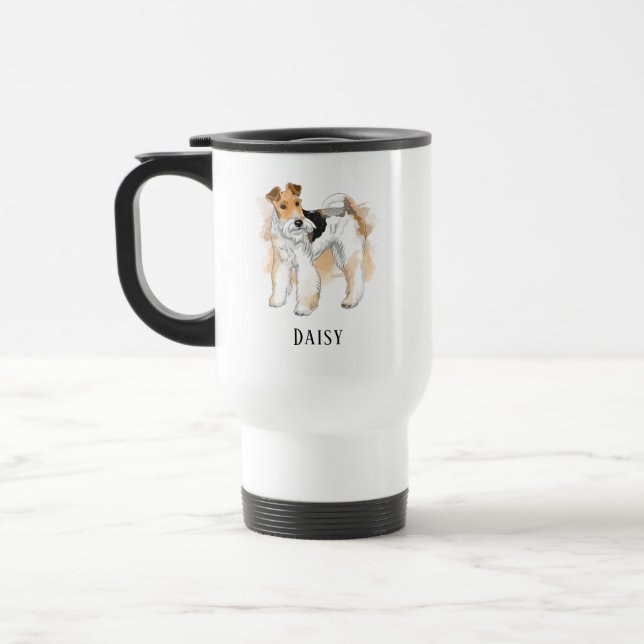 Personalisiert Wire Fox Terrier Foto Reisebecher (Links)