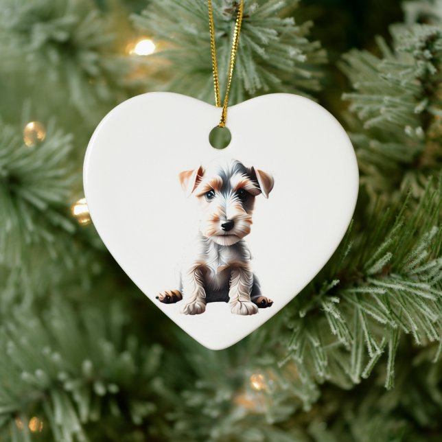 Personalisiert Wire Fox Terrier Puppy Keramik Ornament (Baum)