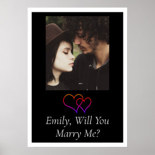 Personalisiert wirst du mich heiraten poster