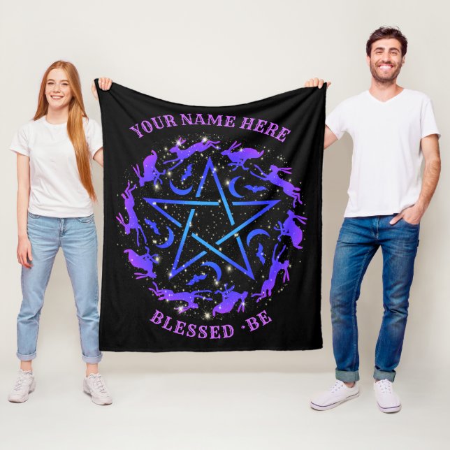 Personalisiert Witchcraft Hare Pentagram Gothic Fl Fleecedecke (Beispiel)