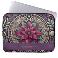 Personalisiert Witchy Poinsettia Pentagram Mandala
