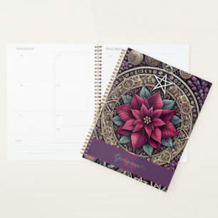 Personalisiert Witchy Poinsettia Pentagram Mandala Planer