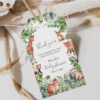 Personalisiert Woodland Babydusche Vielen Dank Geschenkanhänger