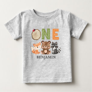 Personalisiert Woodland First Birthday Baby T - Sh T-shirt