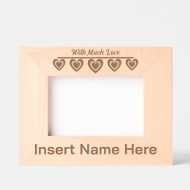Personalisiert Woth Much Liebe, Niedlich Hearts Ar Geätzte Rahmen (Vorderseite)