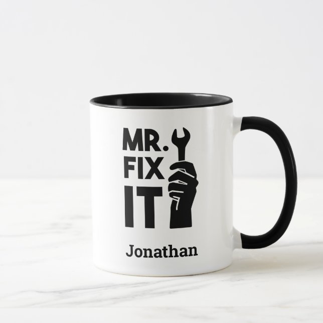 Personalisiert Wrench Mr. Fix It Tasse (Rechts)