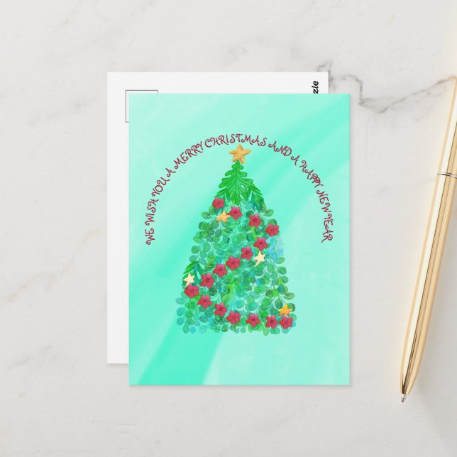 PERSONALISIERT WÜNSCHEN WIR IHNEN EINEN KLEINEN CH POSTKARTE (Vorderseite/Rückseite Beispiel)