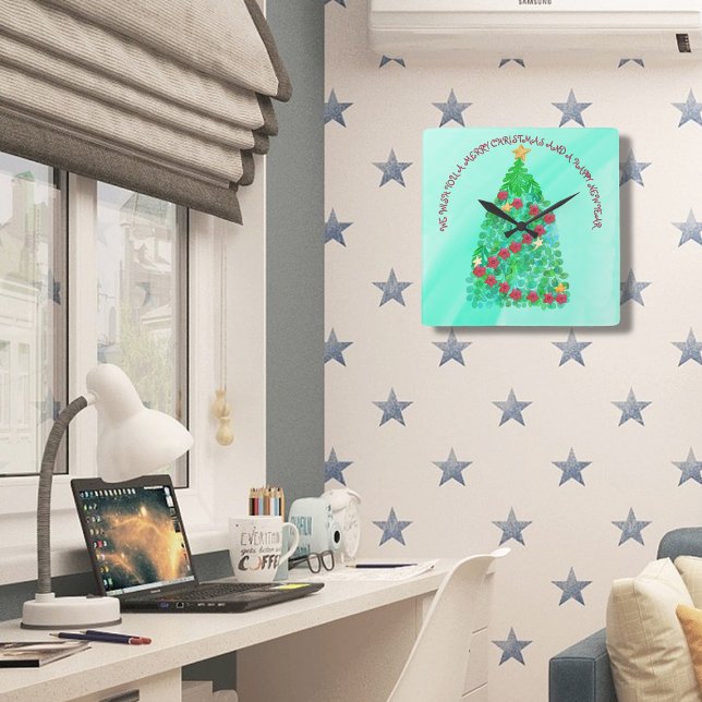 PERSONALISIERT WÜNSCHEN WIR IHNEN EINEN KLEINEN CH QUADRATISCHE WANDUHR (Von Creator hochgeladen)