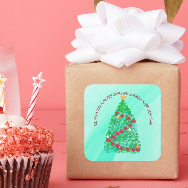 PERSONALISIERT WÜNSCHEN WIR IHNEN EINEN KLEINEN CH QUADRATISCHER AUFKLEBER (Party)