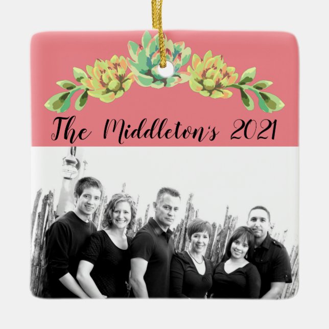 Personalisiert XMAS Ornament Bohemisch Cactus succ (Vorderseite)