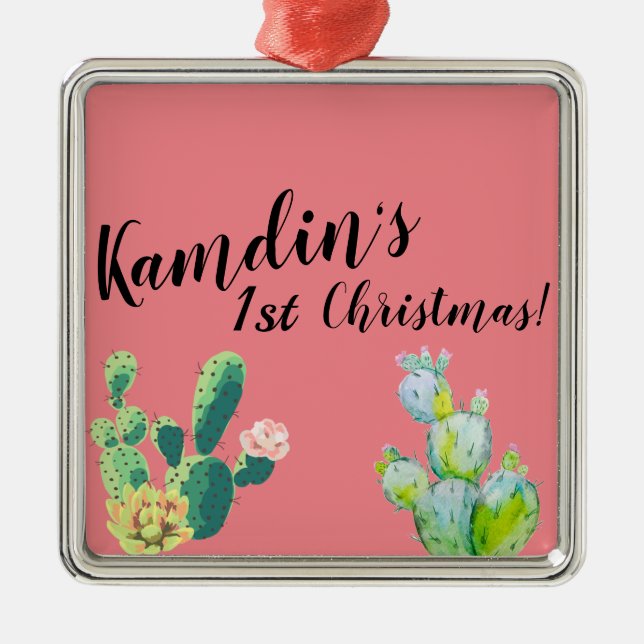 Personalisiert XMAS Ornament Bohemisch Cactus succ (Vorne)