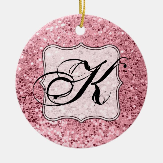 Personalisiert XMAS Ornament Rose Gold Glitzer (Vorne)