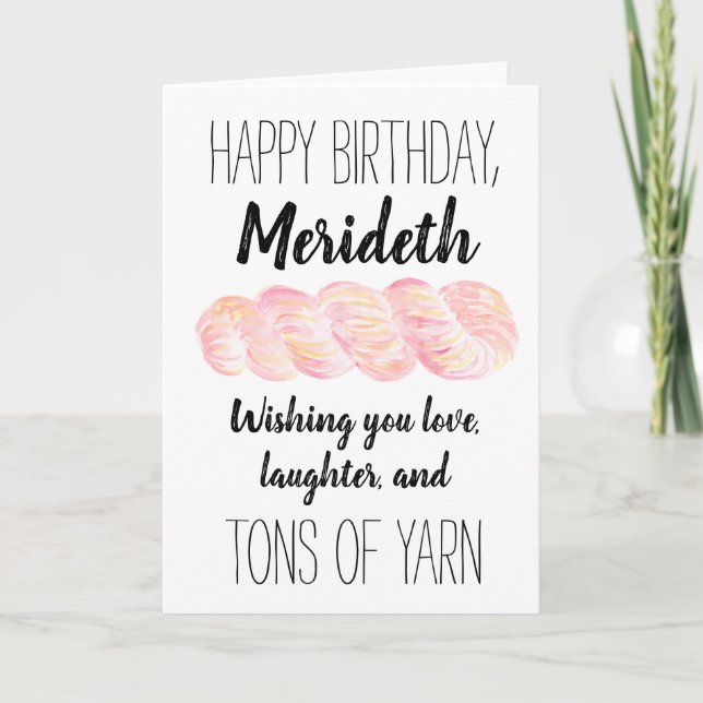 Personalisiert Yarn Joke Birthday Karte (Vorderseite)
