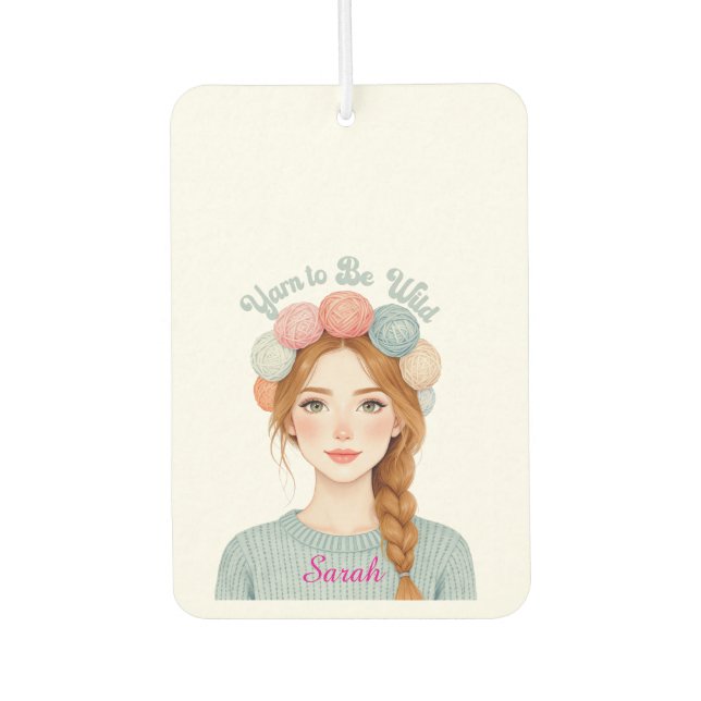 Personalisiert | Yarn to Be Wild Lufterfrischer (Vorderseite)