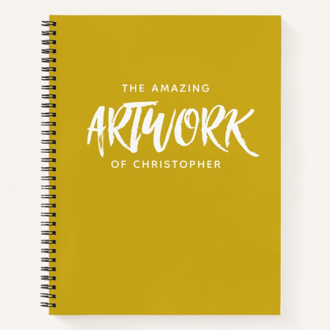 Personalisiert Yellow Artist Sketchbook Notizbuch (Vorderseite)