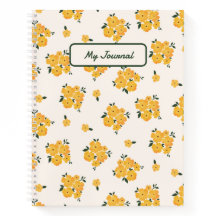 Personalisiert Yellow Floral Journal