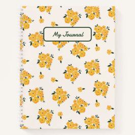 Personalisiert Yellow Floral Journal Notizbuch