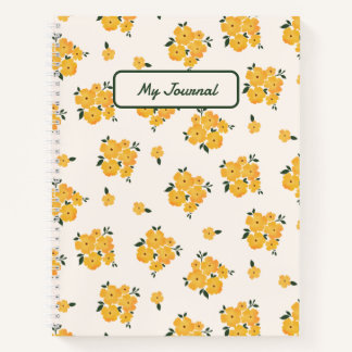 Personalisiert Yellow Floral Journal Notizbuch