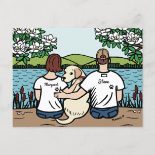 Personalisiert Yellow Labrador Family Brown Postkarte