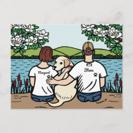 Personalisiert Yellow Labrador Family Brown Postkarte