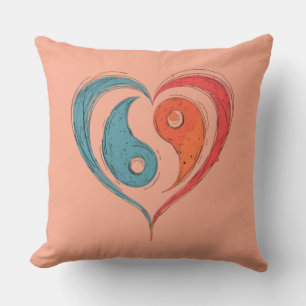 Personalisiert Yin Yang Herzsymbol Kissen
