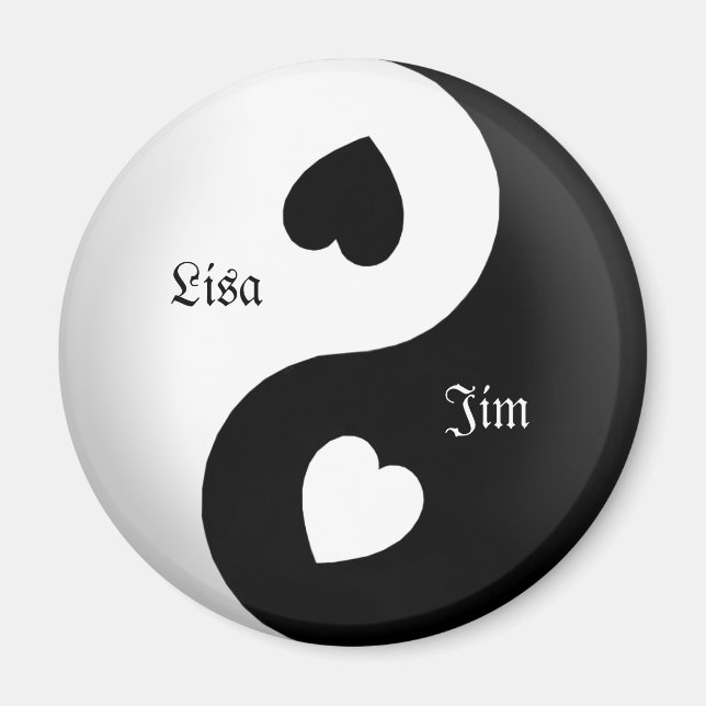 Personalisiert Yin Yang Liebe Magnet (Vorne)