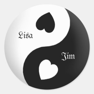 Personalisiert Yin Yang Liebe Stickers