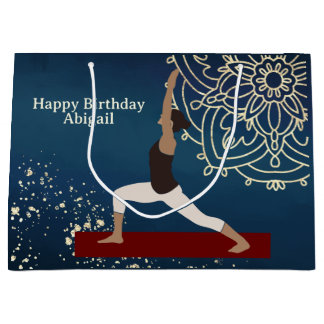 Personalisiert Yoga Gold, Blau, Rot Mandala Geburt Große Geschenktüte