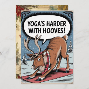 Personalisiert Yoga Harder Hooves Funny Vintag Feiertagskarte