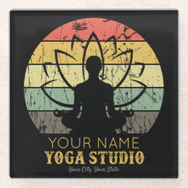 Personalisiert Yoga Studio Fitness Instructor Guru Glasuntersetzer