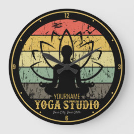 Personalisiert Yoga Studio Fitness Instructor Guru Große Wanduhr