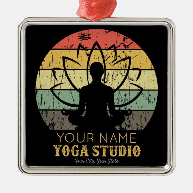Personalisiert Yoga Studio Fitness Instructor Guru Ornament Aus Metall (Vorne)