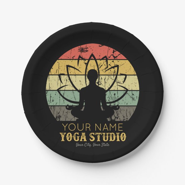 Personalisiert Yoga Studio Fitness Instructor Guru Pappteller (Vorderseite)