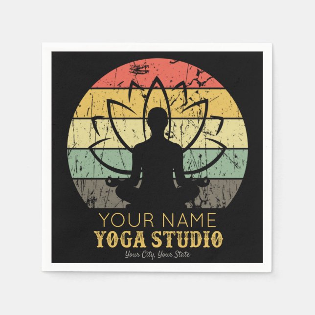 Personalisiert Yoga Studio Fitness Instructor Guru Serviette (Vorderseite)