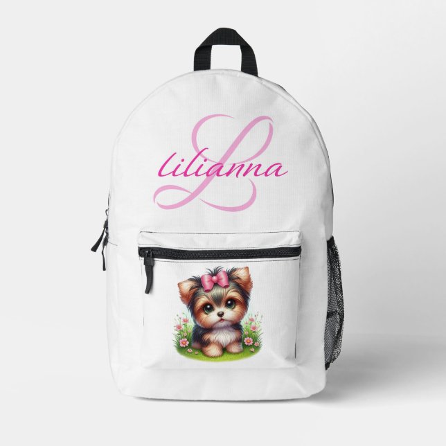 Personalisiert Yorkie Bedruckter Rucksack (Vorderseite)
