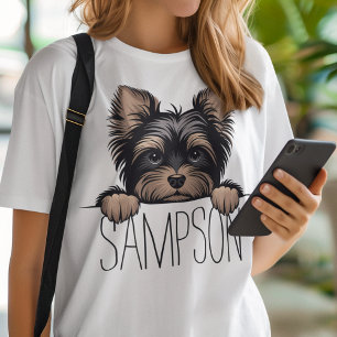 Personalisiert Yorkie Yorkshire Terrier Dog Name T-Shirt