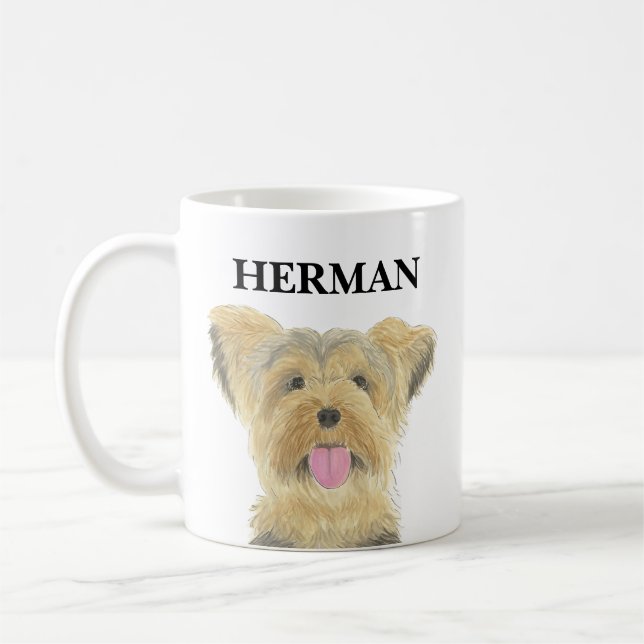 Personalisiert Yorkie Yorkshire Terrier Kaffeetasse (Links)