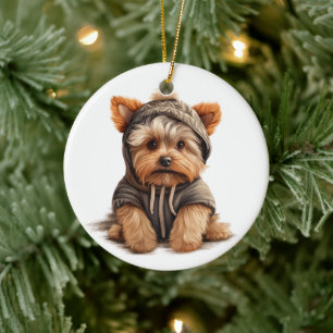 Personalisiert Yorkshire Terrier Dog Art Keramik Ornament