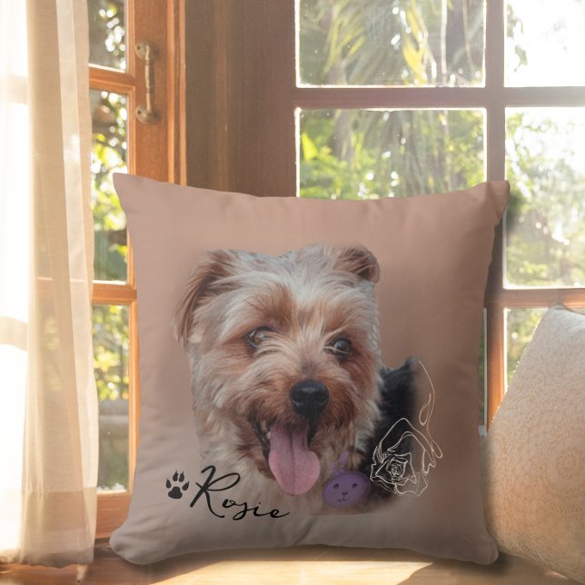 Personalisiert Yorkshire Terrier Dog Foto Image Kissen (Personalized Yorkshire Terrier Dog Photo Image Throw Pillow)