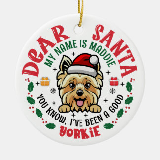 Personalisiert Yorkshire Terrier Dog Weihnachtsbau Keramik Ornament