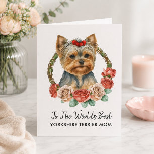 Personalisiert Yorkshire Terrier Mama Mothers Day Feiertagskarte