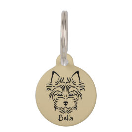 Personalisiert Yorkshire Terrier Round Pet Tag Haustiermarke
