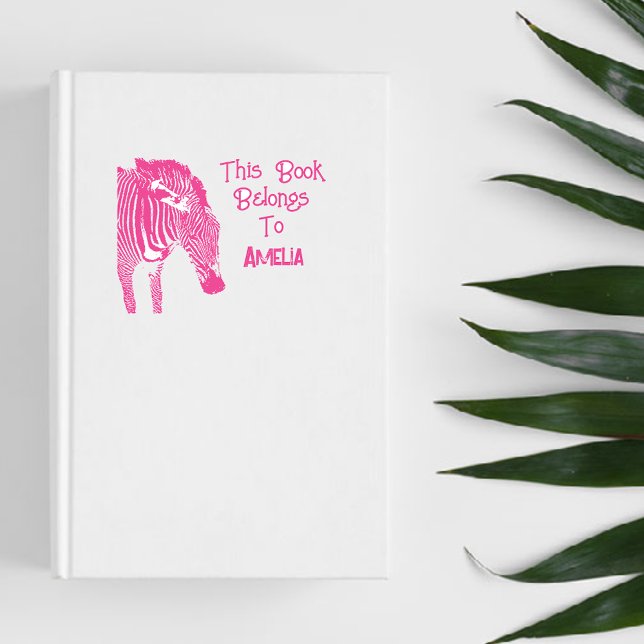 Personalisiert Zebra Dieses Buch gehört Permastempel (Von Creator hochgeladen)