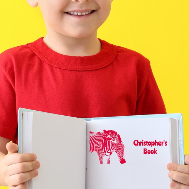 Personalisiert Zebra Dieses Buch gehört Permastempel (Von Creator hochgeladen)