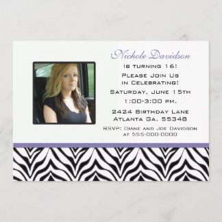 Personalisiert: Zebra Sweet 16 Party Einladung