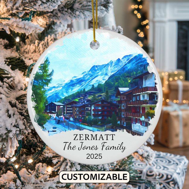 Personalisiert Zermatt Ornament, Schweiz Keramik Ornament (Von Creator hochgeladen)