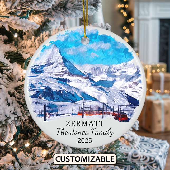 Personalisiert Zermatt Ornament, Schweiz Keramik Ornament (Von Creator hochgeladen)